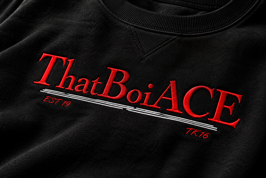 ThatBoiACE Signature Crewneck — Black