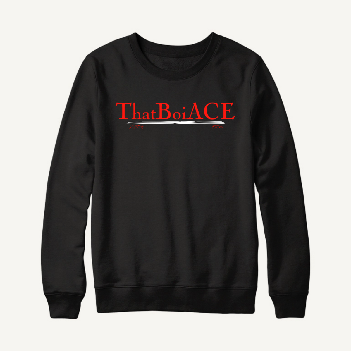 ThatBoiACE Signature Crewneck — Black