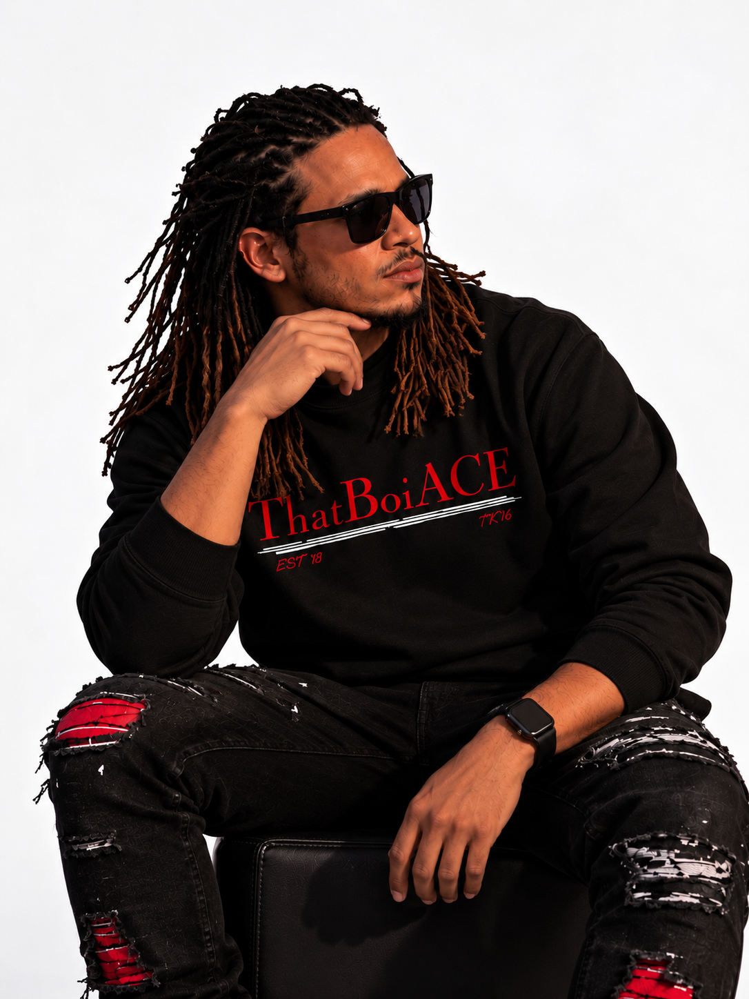 ThatBoiACE Signature Crewneck — Black